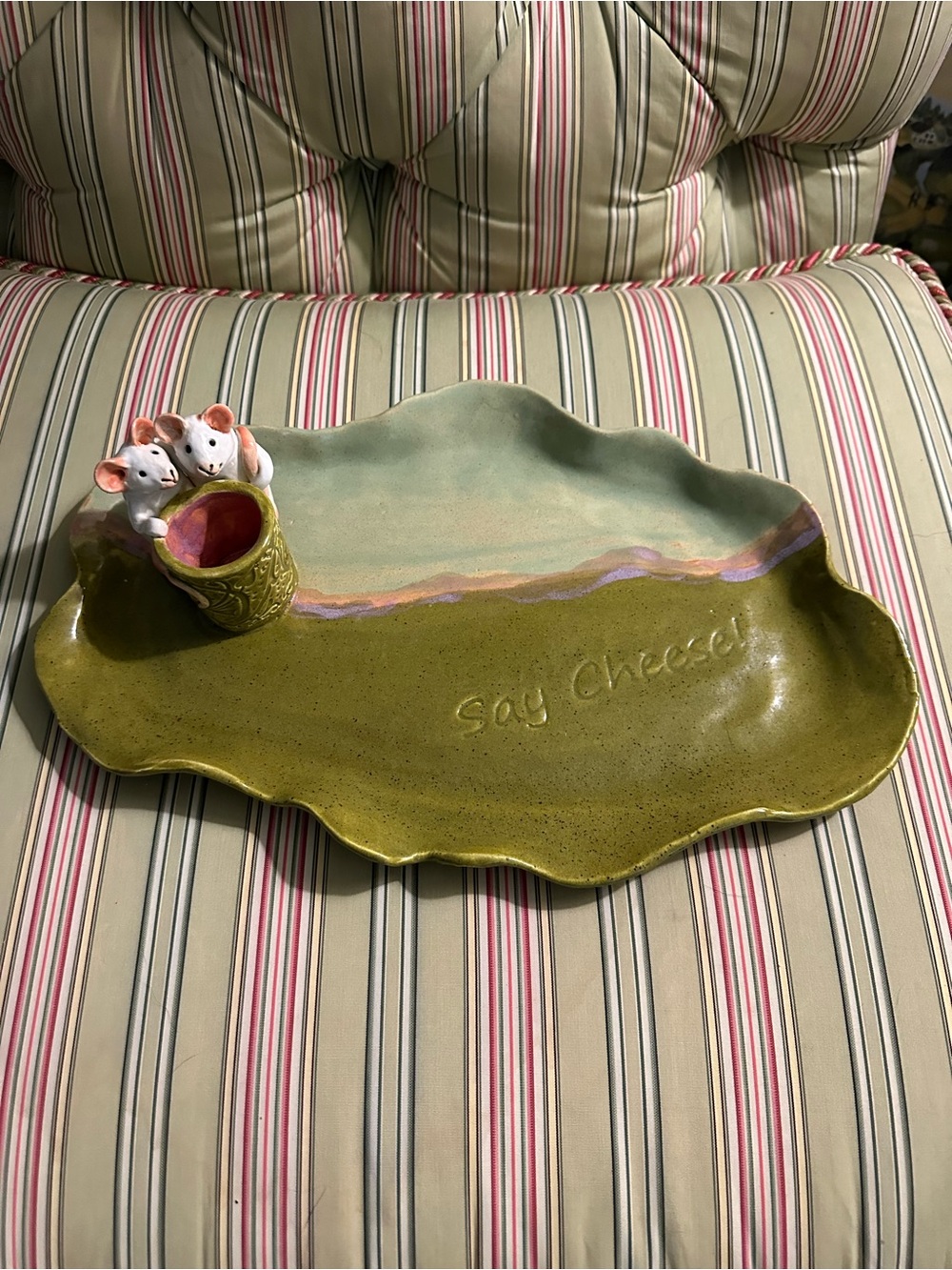 Whimsical Green Cheese Charcuterie  Platter by S Woodson From Pensacola